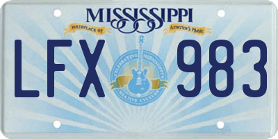 MS license plate LFX983
