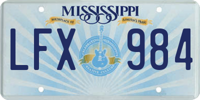 MS license plate LFX984