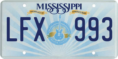 MS license plate LFX993