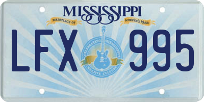 MS license plate LFX995