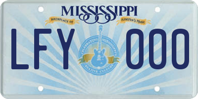MS license plate LFY000