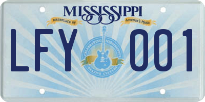 MS license plate LFY001