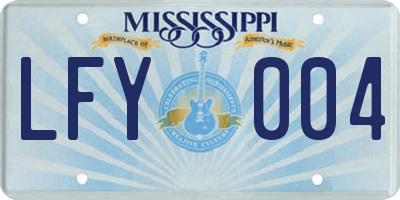 MS license plate LFY004