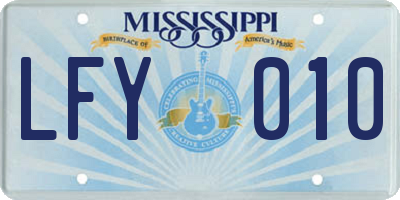 MS license plate LFY010