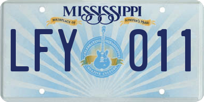 MS license plate LFY011