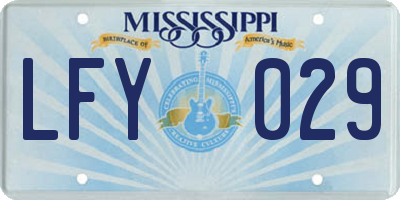 MS license plate LFY029