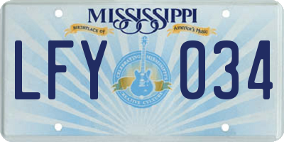 MS license plate LFY034