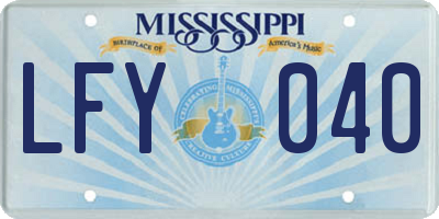 MS license plate LFY040