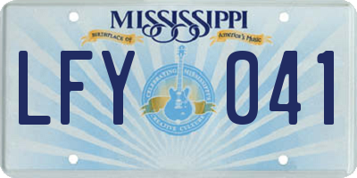 MS license plate LFY041