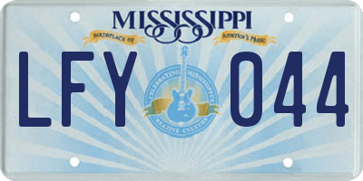 MS license plate LFY044