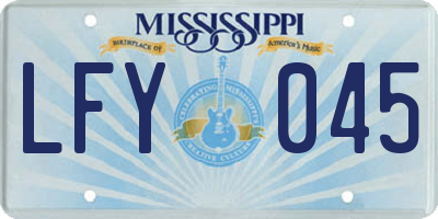 MS license plate LFY045