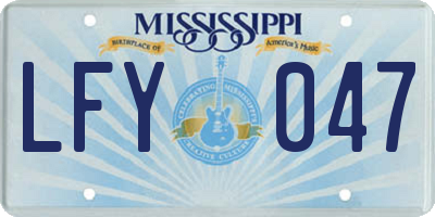 MS license plate LFY047