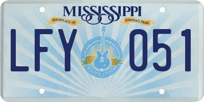 MS license plate LFY051