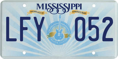 MS license plate LFY052