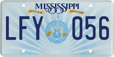 MS license plate LFY056