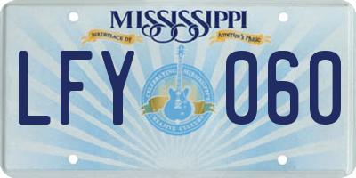 MS license plate LFY060