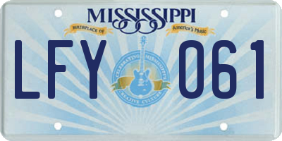 MS license plate LFY061