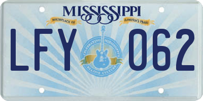 MS license plate LFY062