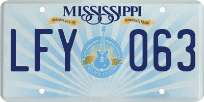 MS license plate LFY063
