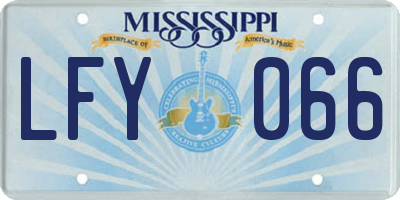 MS license plate LFY066