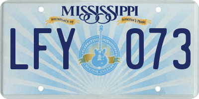 MS license plate LFY073