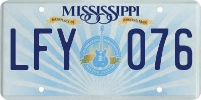 MS license plate LFY076