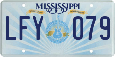 MS license plate LFY079