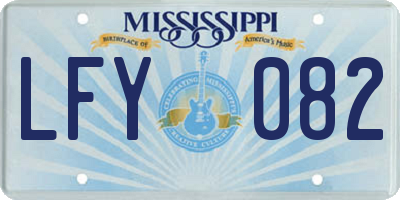 MS license plate LFY082
