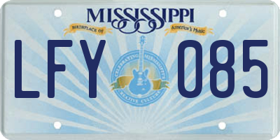 MS license plate LFY085
