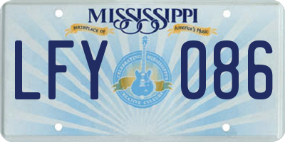 MS license plate LFY086