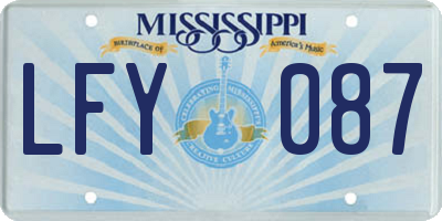 MS license plate LFY087