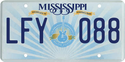 MS license plate LFY088