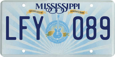MS license plate LFY089