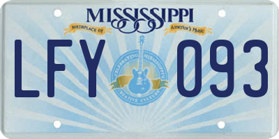 MS license plate LFY093