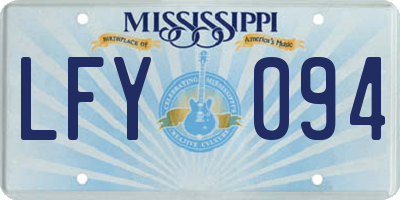 MS license plate LFY094