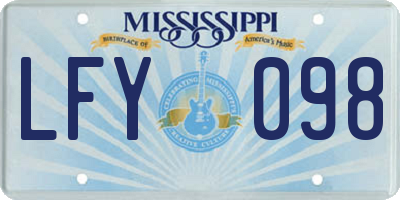 MS license plate LFY098