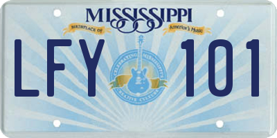 MS license plate LFY101