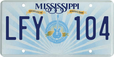 MS license plate LFY104