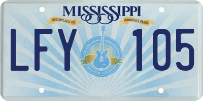 MS license plate LFY105