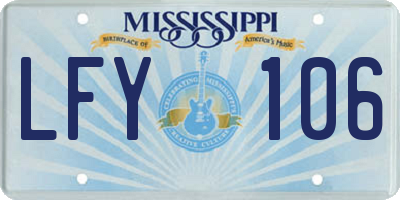 MS license plate LFY106
