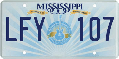 MS license plate LFY107