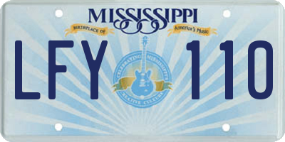 MS license plate LFY110