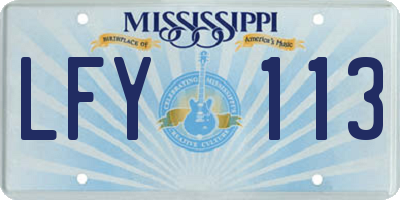 MS license plate LFY113