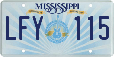 MS license plate LFY115