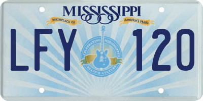 MS license plate LFY120