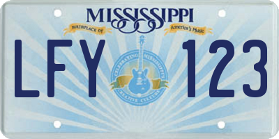 MS license plate LFY123