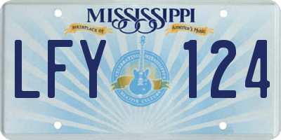 MS license plate LFY124