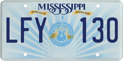 MS license plate LFY130