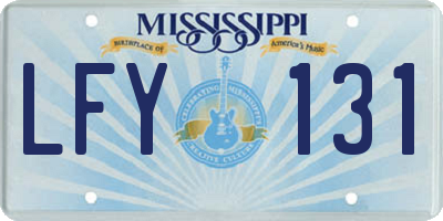 MS license plate LFY131
