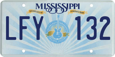 MS license plate LFY132